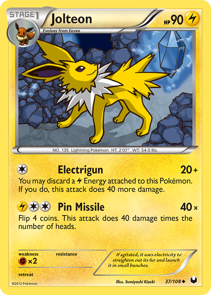 Jolteon (37/108) [Black & White: Dark Explorers] | Jomio and Rueliete's Cards and Comics