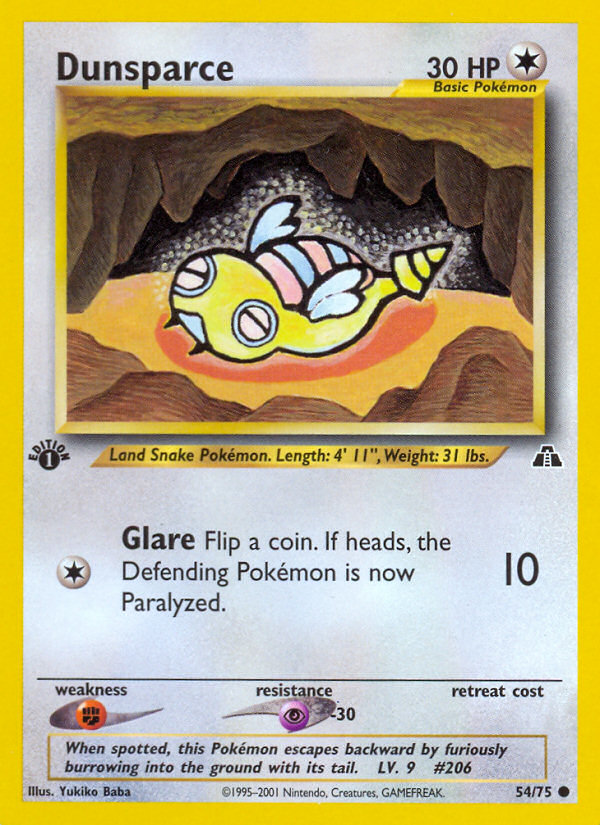 Dunsparce (54/75) [Neo Discovery 1st Edition] | Jomio and Rueliete's Cards and Comics