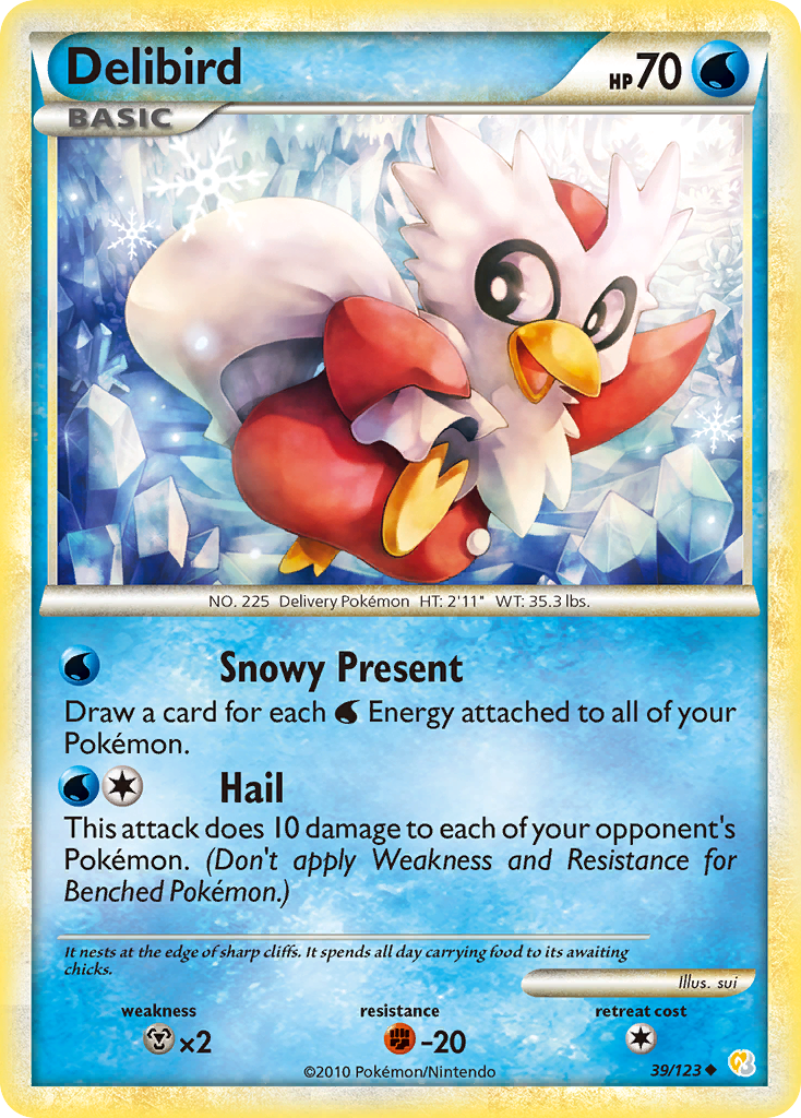 Delibird (39/123) [HeartGold & SoulSilver: Base Set] | Jomio and Rueliete's Cards and Comics