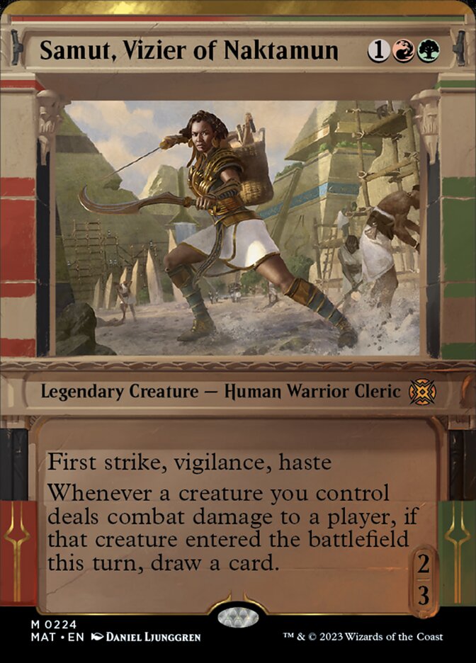 Samut, Vizier of Naktamun (Showcase Halo Foil) [March of the Machine: The Aftermath] | Jomio and Rueliete's Cards and Comics