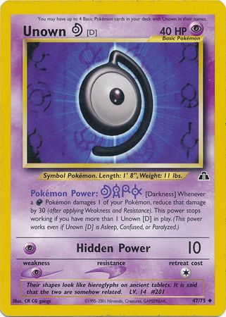 Unown [D] (47/75) [Neo Discovery Unlimited] | Jomio and Rueliete's Cards and Comics