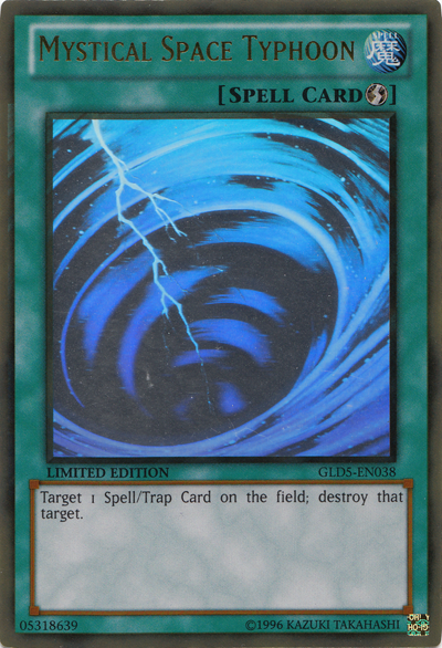 Mystical Space Typhoon [GLD5-EN038] Ghost/Gold Rare | Jomio and Rueliete's Cards and Comics