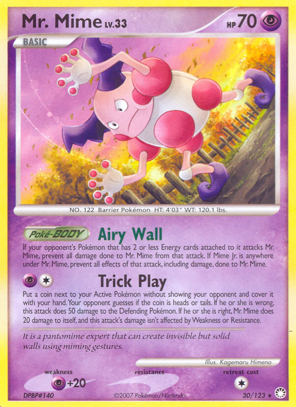 Mr. Mime (30/123) [Diamond & Pearl: Mysterious Treasures] | Jomio and Rueliete's Cards and Comics