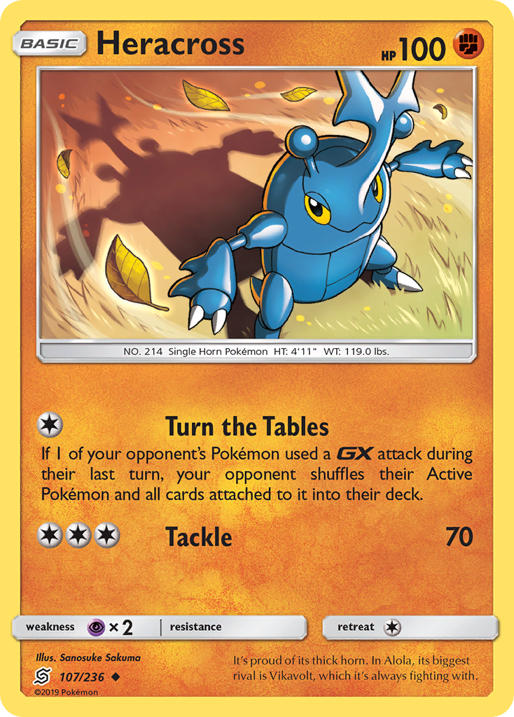 Heracross (107/236) [Sun & Moon: Unified Minds] | Jomio and Rueliete's Cards and Comics