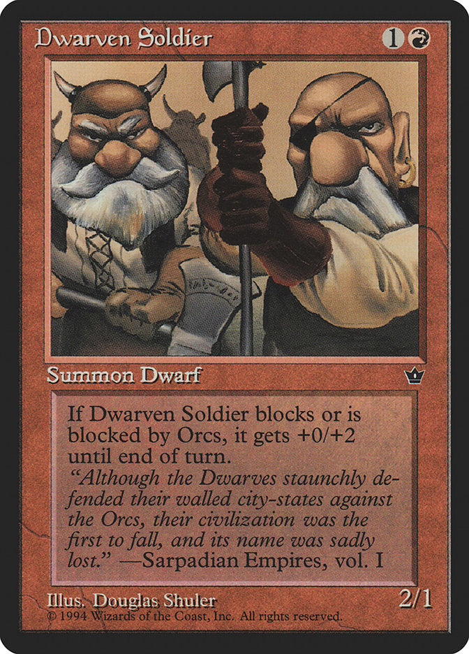 Dwarven Soldier (Douglas Shuler) [Fallen Empires] | Jomio and Rueliete's Cards and Comics