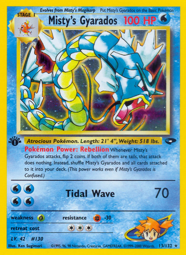Misty's Gyarados (13/132) [Gym Challenge 1st Edition] | Jomio and Rueliete's Cards and Comics