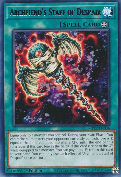 Archfiends Staff of Despair [MP22-EN036] Rare | Jomio and Rueliete's Cards and Comics