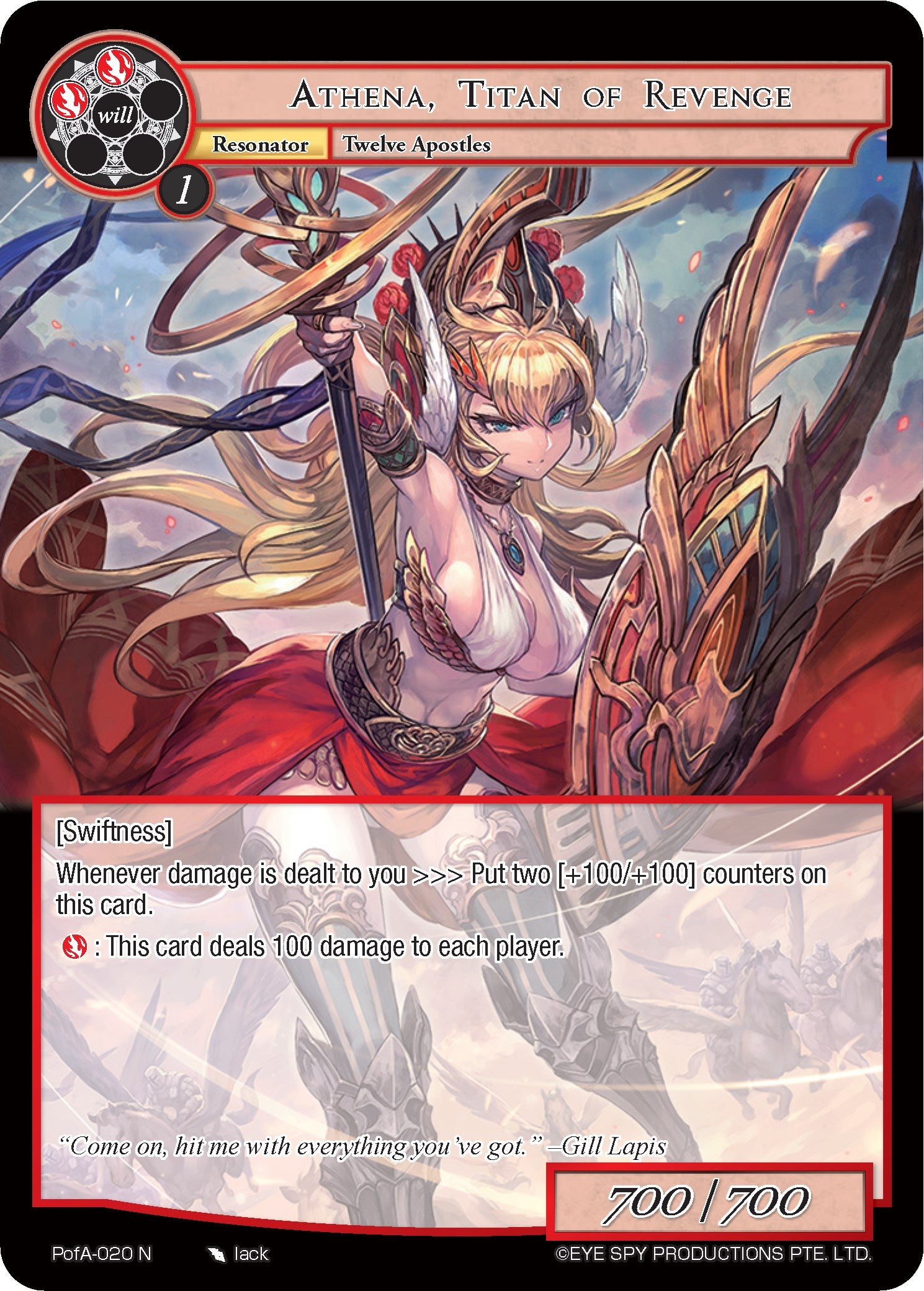 Athena, Titan of Revenge (PofA-020) [Alice Origin IV: Prologue of Attoractia] | Jomio and Rueliete's Cards and Comics