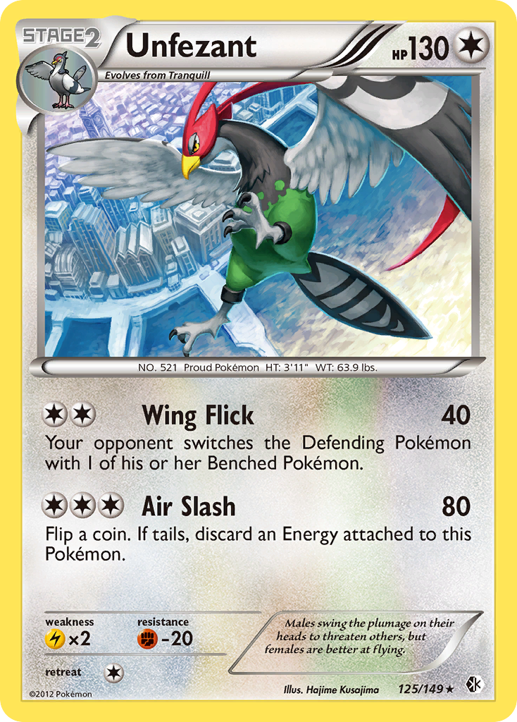 Unfezant (125/149) [Black & White: Boundaries Crossed] | Jomio and Rueliete's Cards and Comics
