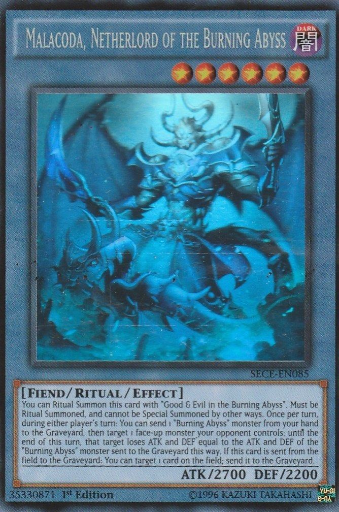 Malacoda, Netherlord of the Burning Abyss [SECE-EN085] Ghost Rare | Jomio and Rueliete's Cards and Comics