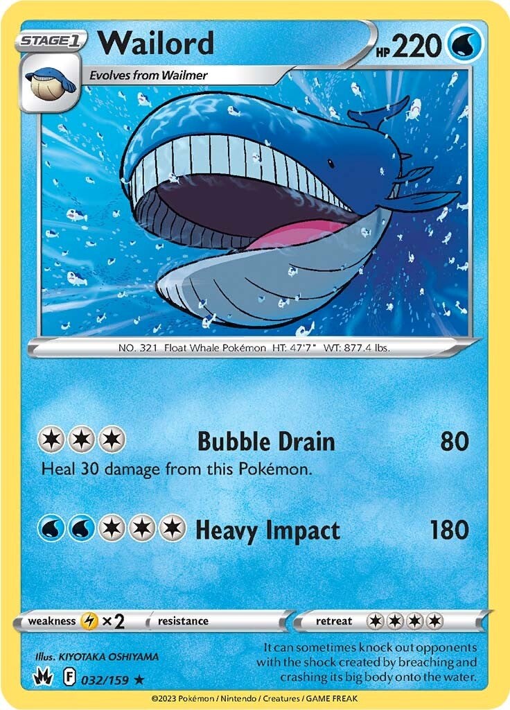Wailord (032/159) [Sword & Shield: Crown Zenith] | Jomio and Rueliete's Cards and Comics
