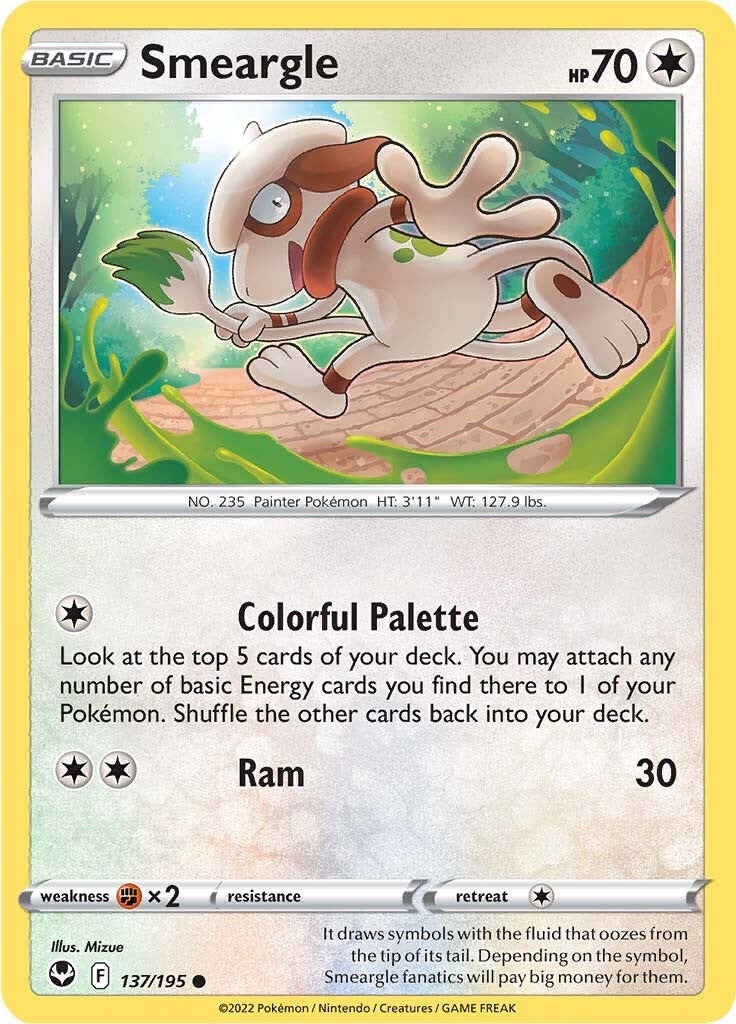 Smeargle (137/195) [Sword & Shield: Silver Tempest] | Jomio and Rueliete's Cards and Comics