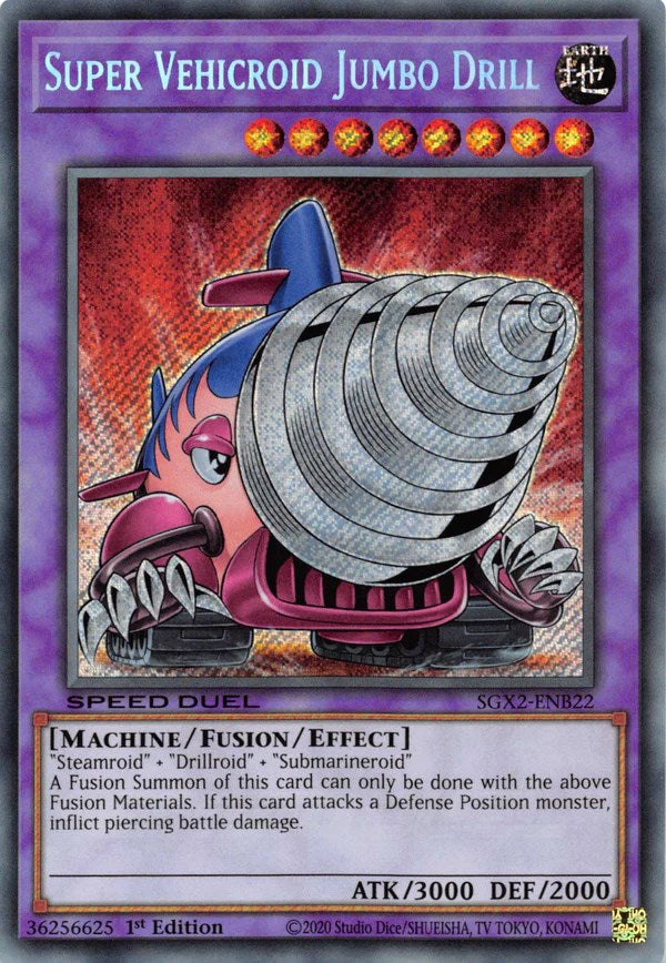 Super Vehicroid Jumbo Drill [SGX2-ENB22] Secret Rare | Jomio and Rueliete's Cards and Comics