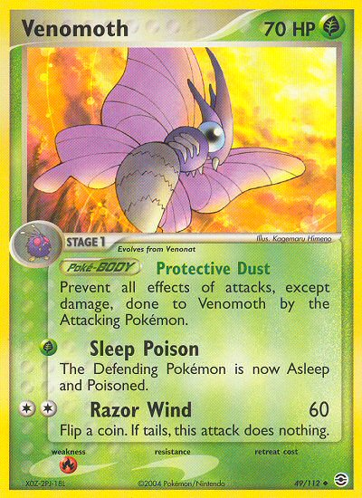 Venomoth (49/112) [EX: FireRed & LeafGreen] | Jomio and Rueliete's Cards and Comics