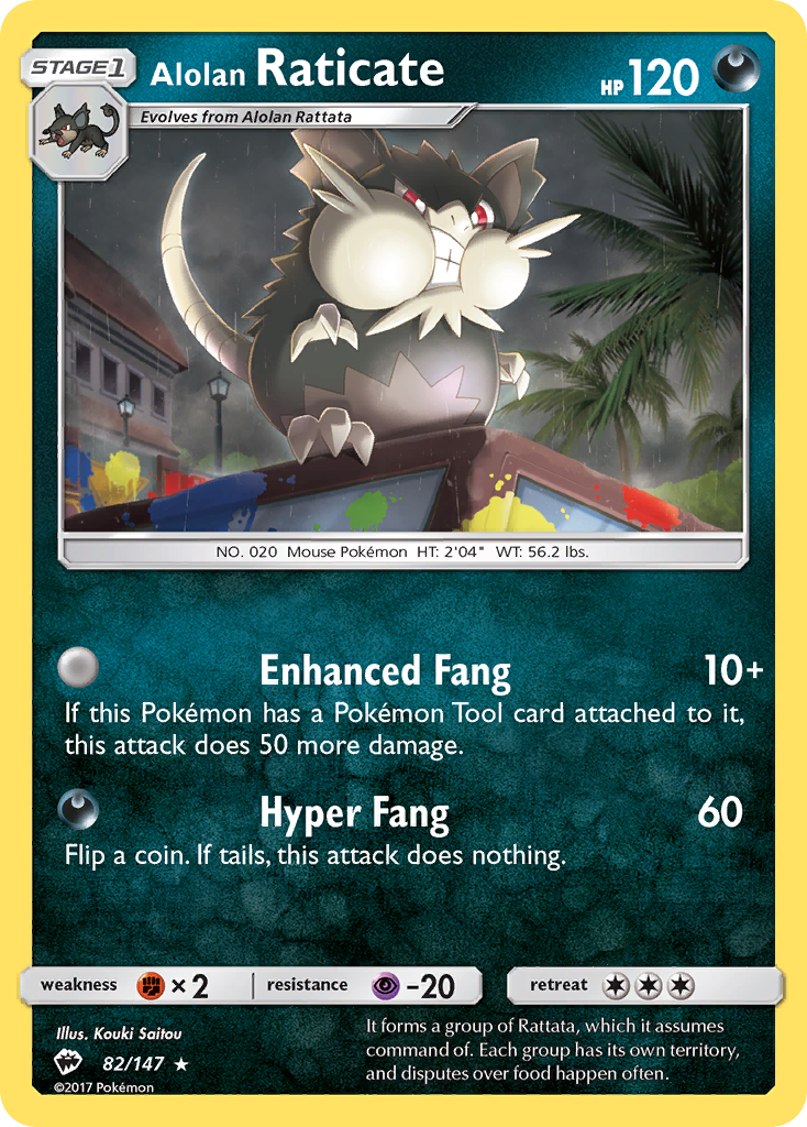 Alolan Raticate (82/147) [Sun & Moon: Burning Shadows] | Jomio and Rueliete's Cards and Comics