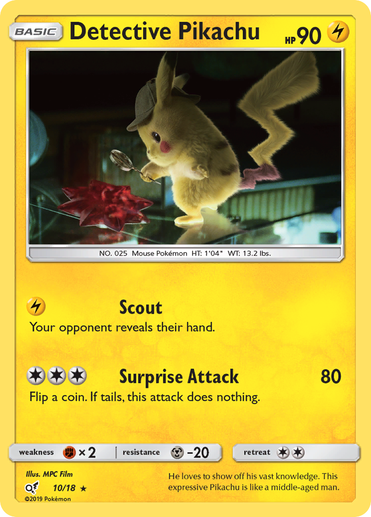 Detective Pikachu (10/18) [Sun & Moon: Detective Pikachu] | Jomio and Rueliete's Cards and Comics