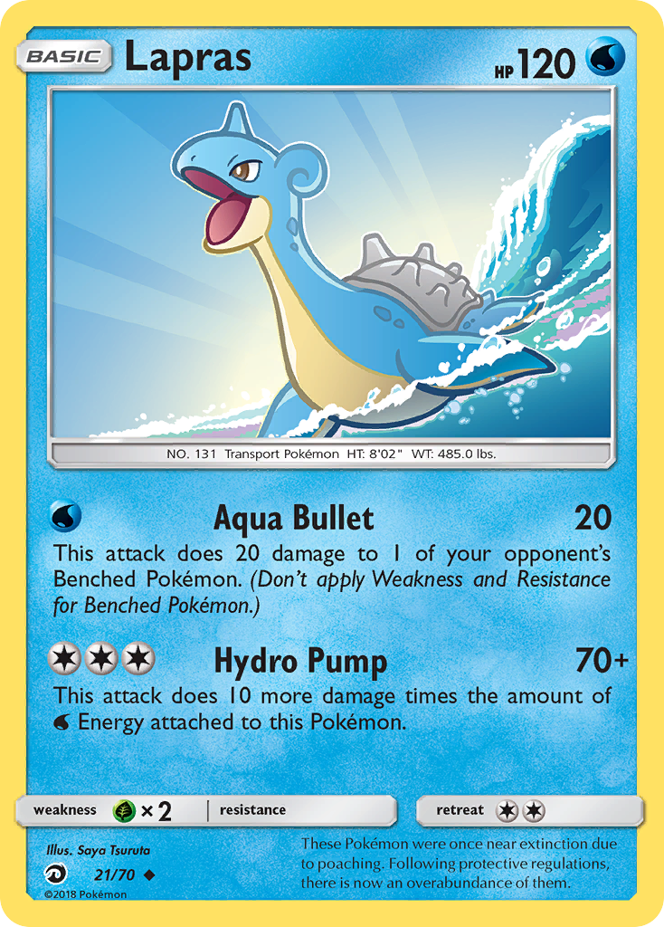 Lapras (21/70) [Sun & Moon: Dragon Majesty] | Jomio and Rueliete's Cards and Comics