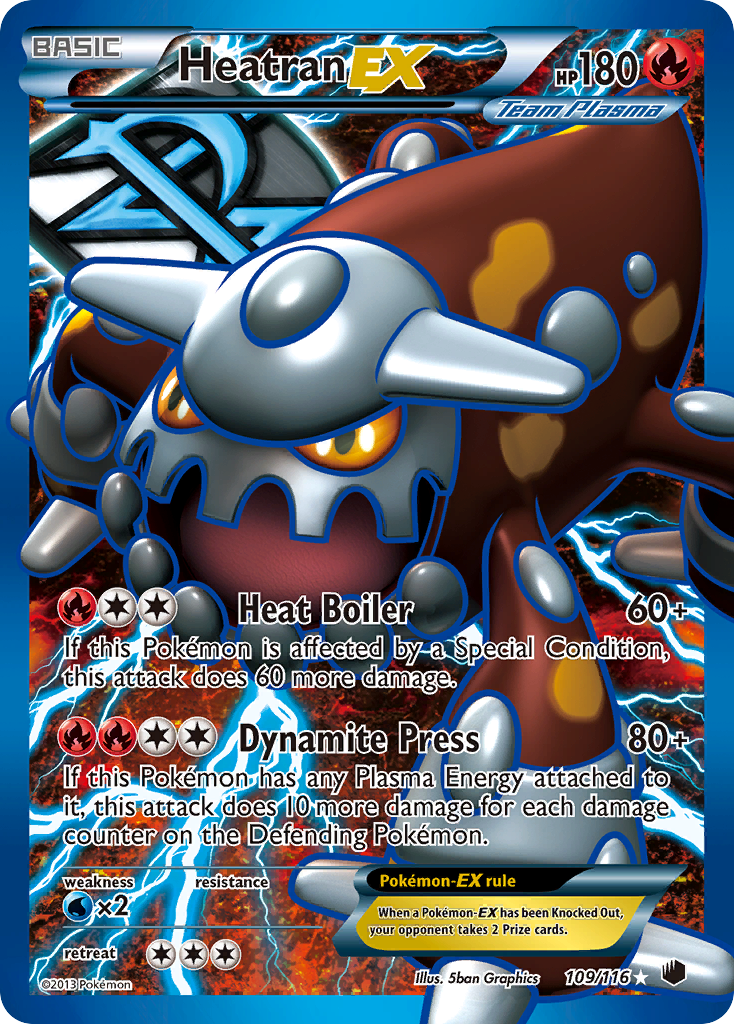 Heatran EX (109/116) [Black & White: Plasma Freeze] | Jomio and Rueliete's Cards and Comics