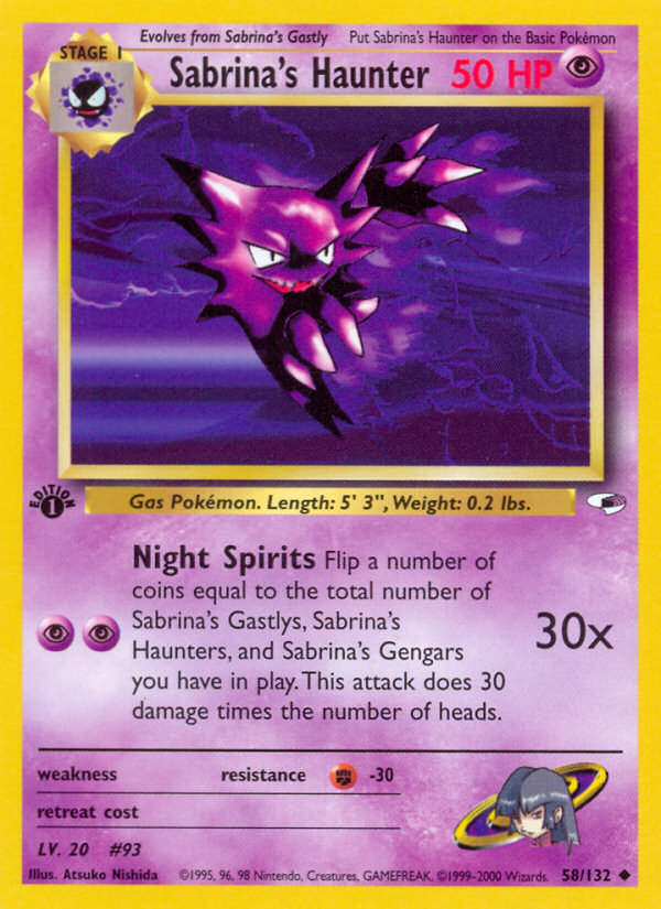 Sabrina's Haunter (58/132) [Gym Heroes 1st Edition] | Jomio and Rueliete's Cards and Comics