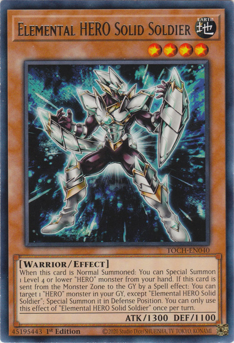Elemental HERO Solid Soldier [TOCH-EN040] Rare | Jomio and Rueliete's Cards and Comics