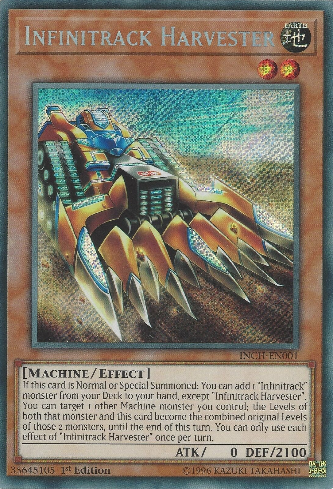 Infinitrack Harvester [INCH-EN001] Secret Rare | Jomio and Rueliete's Cards and Comics