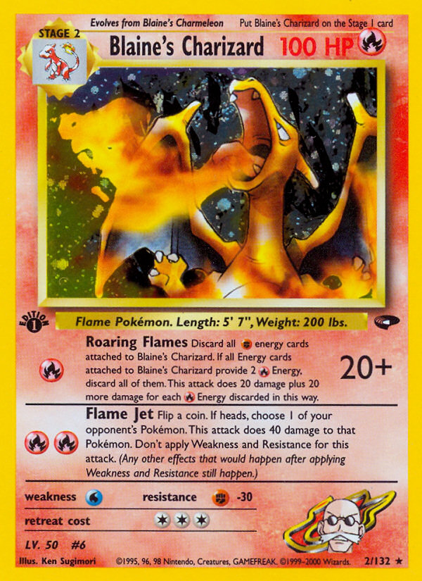 Blaine's Charizard (2/132) [Gym Challenge 1st Edition] | Jomio and Rueliete's Cards and Comics