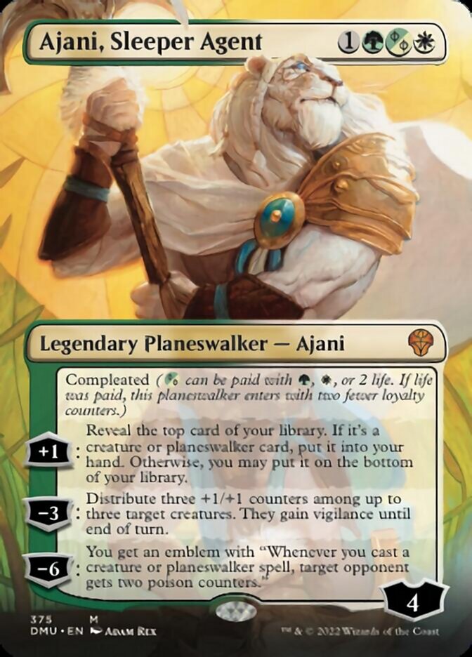 Ajani, Sleeper Agent (Borderless) (375) [Dominaria United] | Jomio and Rueliete's Cards and Comics
