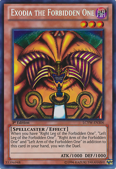 Exodia the Forbidden One [LCYW-EN306] Secret Rare | Jomio and Rueliete's Cards and Comics
