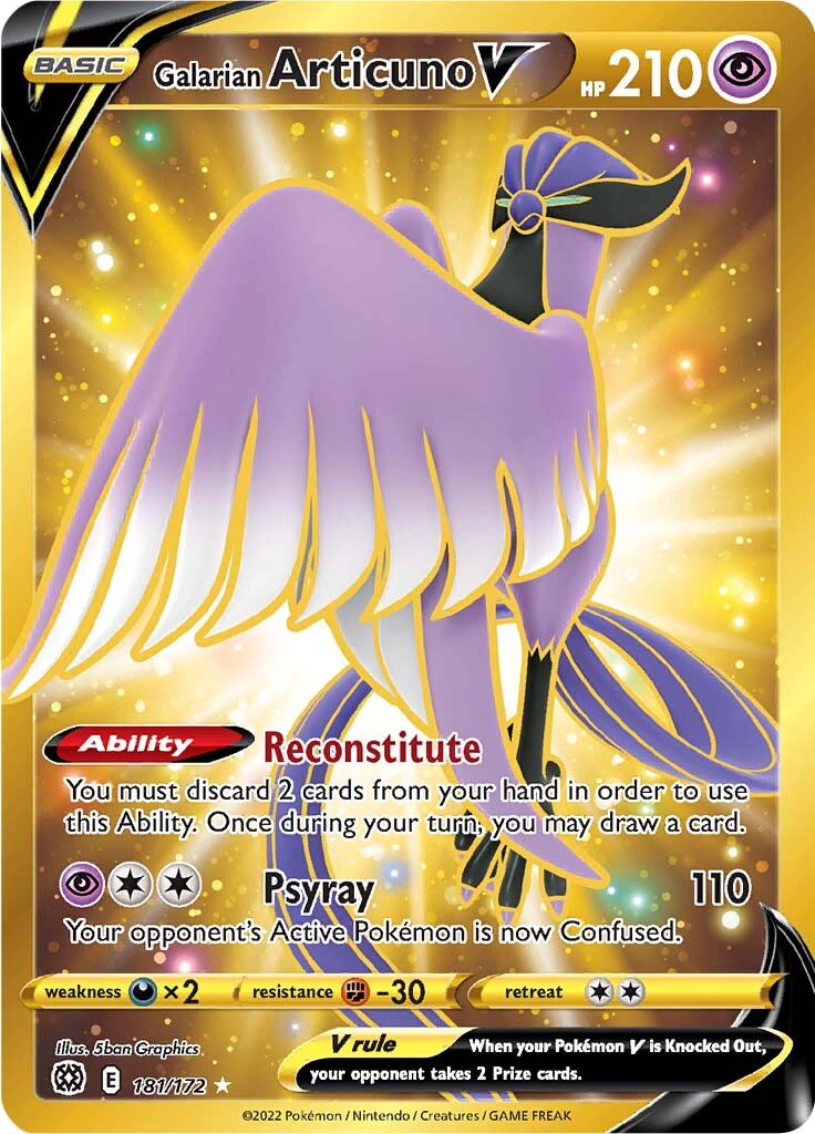 Galarian Articuno V (181/172) [Sword & Shield: Brilliant Stars] | Jomio and Rueliete's Cards and Comics