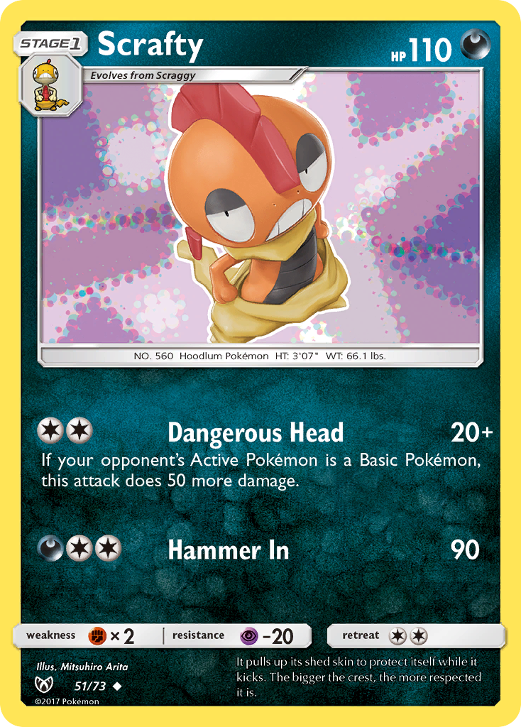 Scrafty (51/73) [Sun & Moon: Shining Legends] | Jomio and Rueliete's Cards and Comics