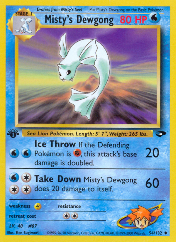 Misty's Dewgong (54/132) [Gym Challenge 1st Edition] | Jomio and Rueliete's Cards and Comics