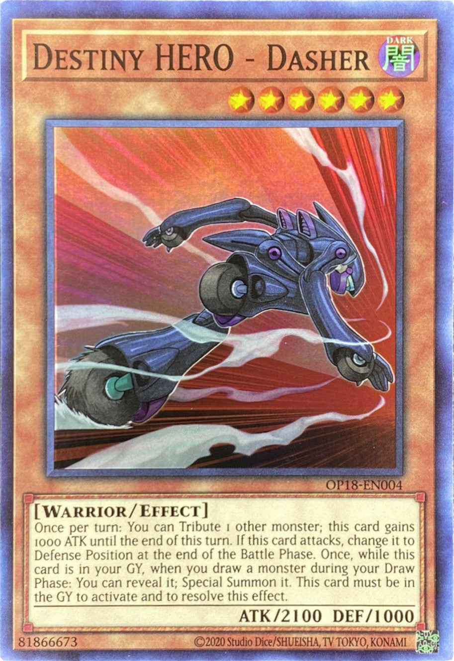 Destiny HERO - Dasher [OP18-EN004] Super Rare | Jomio and Rueliete's Cards and Comics