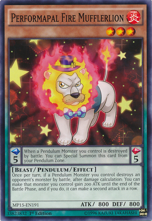 Performapal Fire Mufflerlion [MP15-EN191] Common | Jomio and Rueliete's Cards and Comics