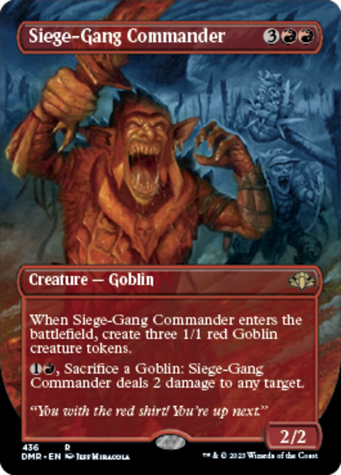 Siege-Gang Commander (Borderless Alternate Art) [Dominaria Remastered] | Jomio and Rueliete's Cards and Comics