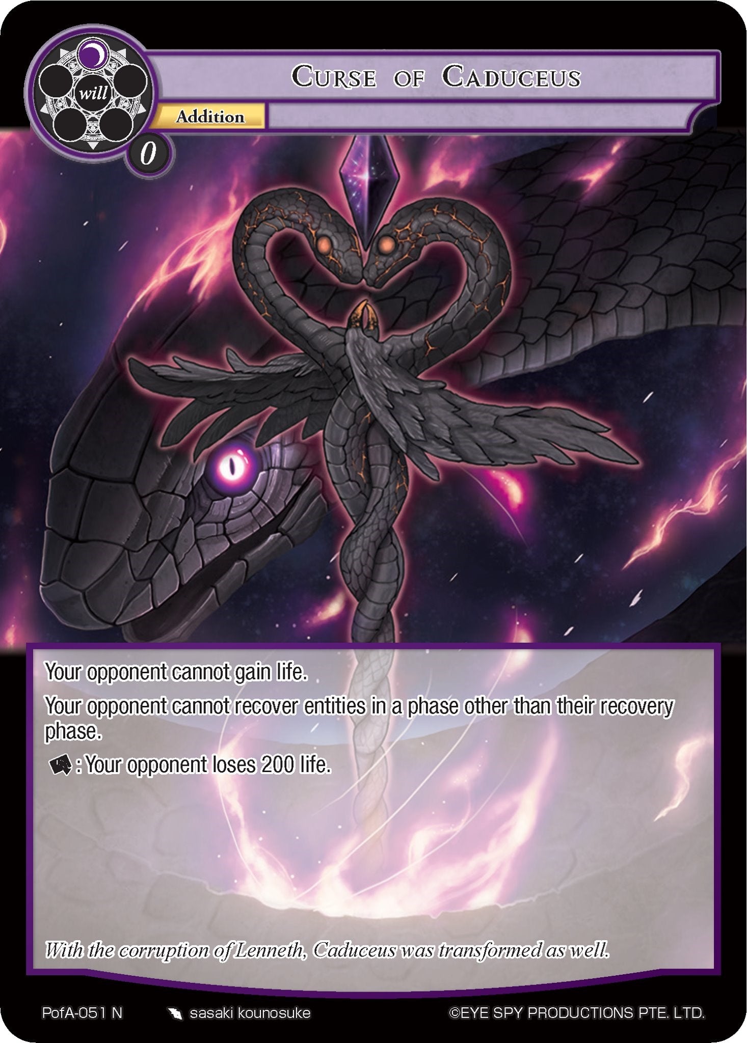 Curse of Caduceus (PofA-051) [Alice Origin IV: Prologue of Attoractia] | Jomio and Rueliete's Cards and Comics