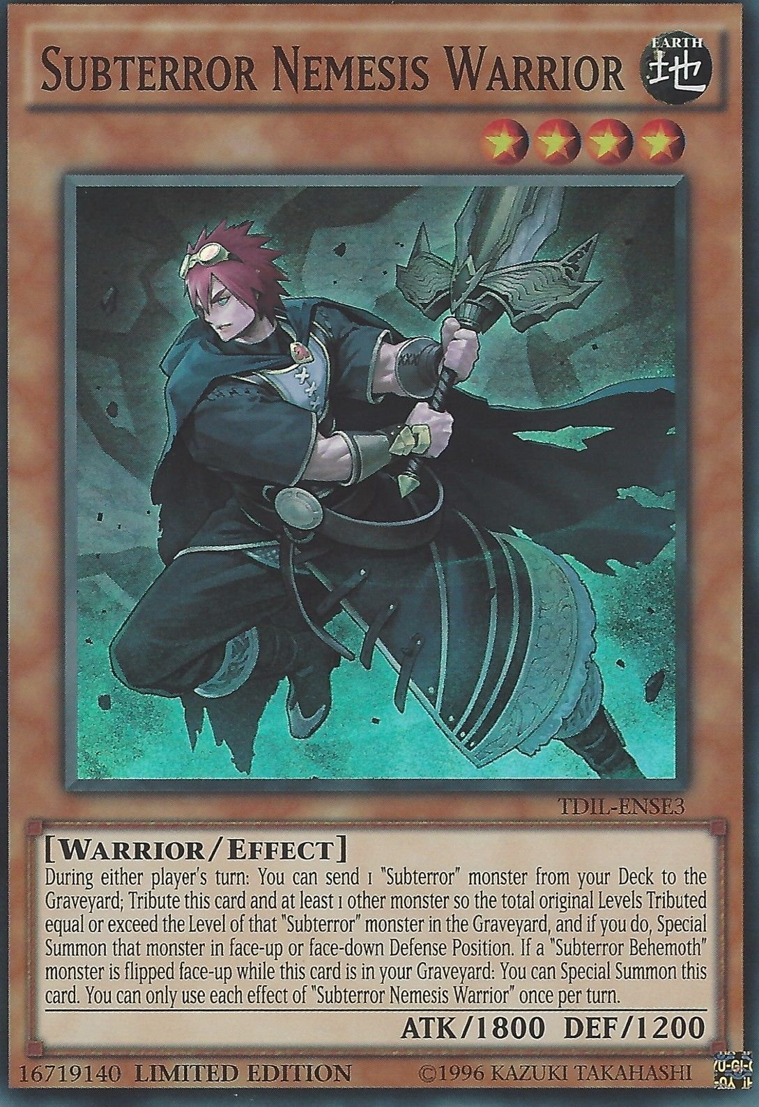 Subterror Nemesis Warrior [TDIL-ENSE3] Super Rare | Jomio and Rueliete's Cards and Comics