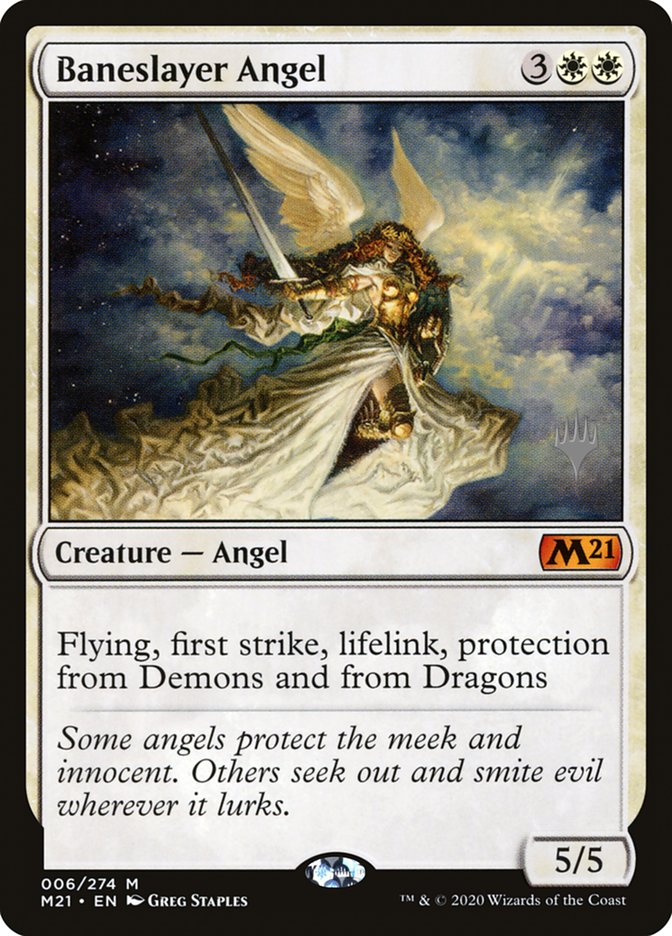 Baneslayer Angel (Promo Pack) [Core Set 2021 Promos] | Jomio and Rueliete's Cards and Comics