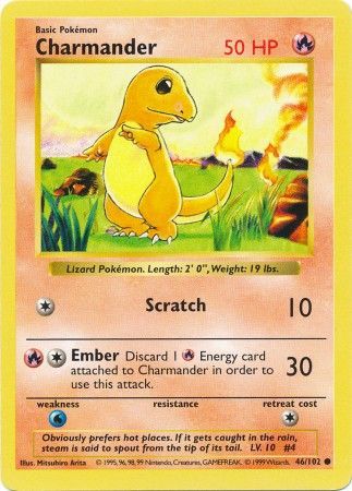 Charmander (46/102) [Base Set Shadowless Unlimited] | Jomio and Rueliete's Cards and Comics