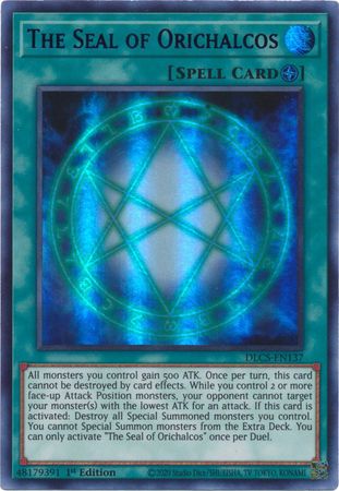 The Seal of Orichalcos (Blue) [DLCS-EN137] Ultra Rare | Jomio and Rueliete's Cards and Comics
