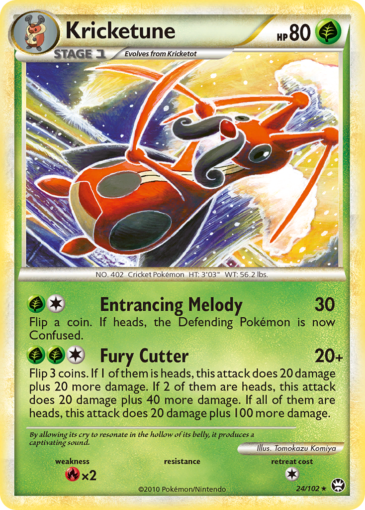 Kricketune (24/102) [HeartGold & SoulSilver: Triumphant] | Jomio and Rueliete's Cards and Comics