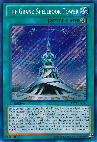 The Grand Spellbook Tower [ABYR-EN060] Secret Rare | Jomio and Rueliete's Cards and Comics