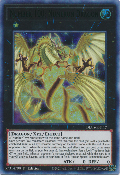Number 100: Numeron Dragon (Green) [DLCS-EN117] Ultra Rare | Jomio and Rueliete's Cards and Comics