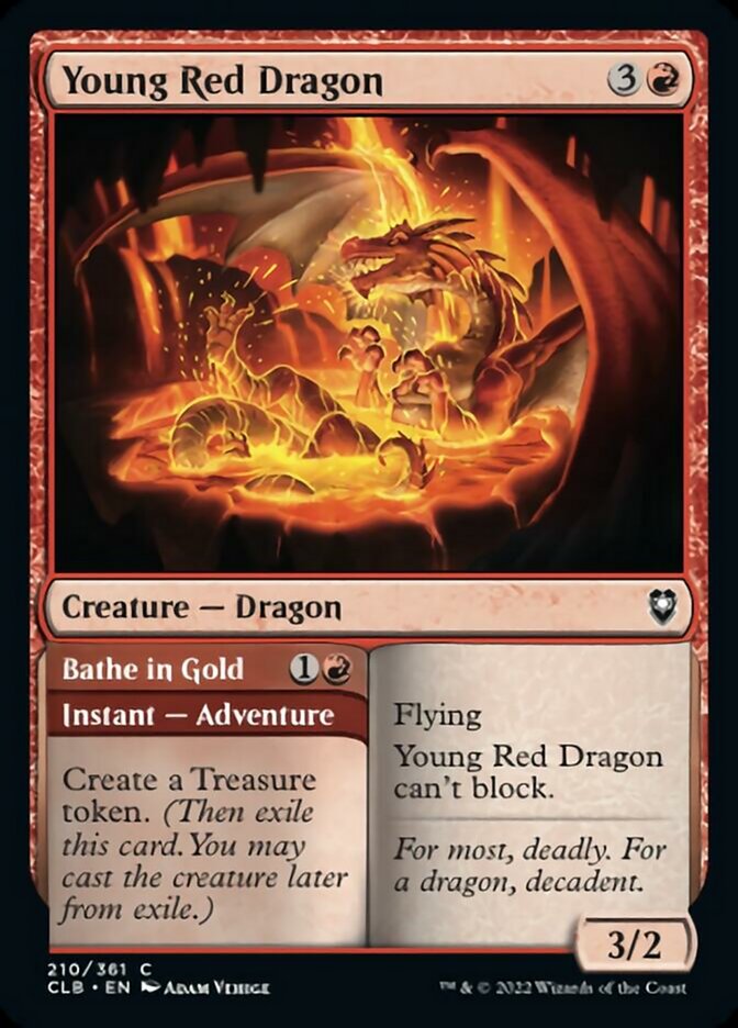 Young Red Dragon // Bathe in Gold [Commander Legends: Battle for Baldur's Gate] | Jomio and Rueliete's Cards and Comics