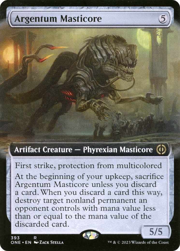 Argentum Masticore (Extended Art) [Phyrexia: All Will Be One] | Jomio and Rueliete's Cards and Comics
