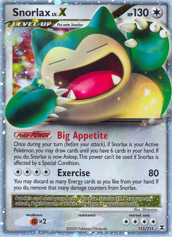 Snorlax LV.X (111/111) [Platinum: Rising Rivals] | Jomio and Rueliete's Cards and Comics