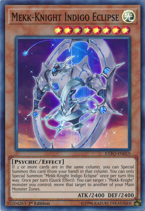Mekk-Knight Indigo Eclipse [EXFO-EN019] Super Rare | Jomio and Rueliete's Cards and Comics
