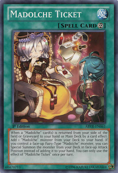Madolche Ticket [ABYR-EN061] Common | Jomio and Rueliete's Cards and Comics