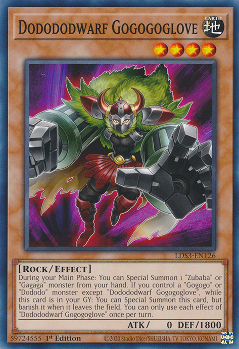 Dodododwarf Gogogoglove [LDS3-EN126] Common | Jomio and Rueliete's Cards and Comics