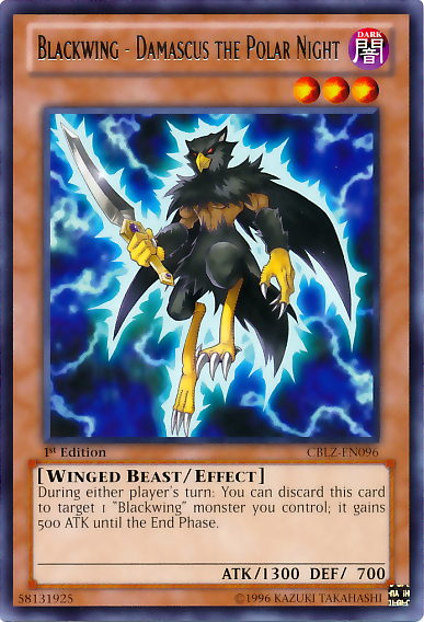 Blackwing - Damascus the Polar Night [CBLZ-EN096] Rare | Jomio and Rueliete's Cards and Comics