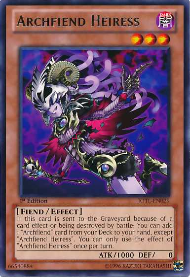 Archfiend Heiress [JOTL-EN029] Rare | Jomio and Rueliete's Cards and Comics